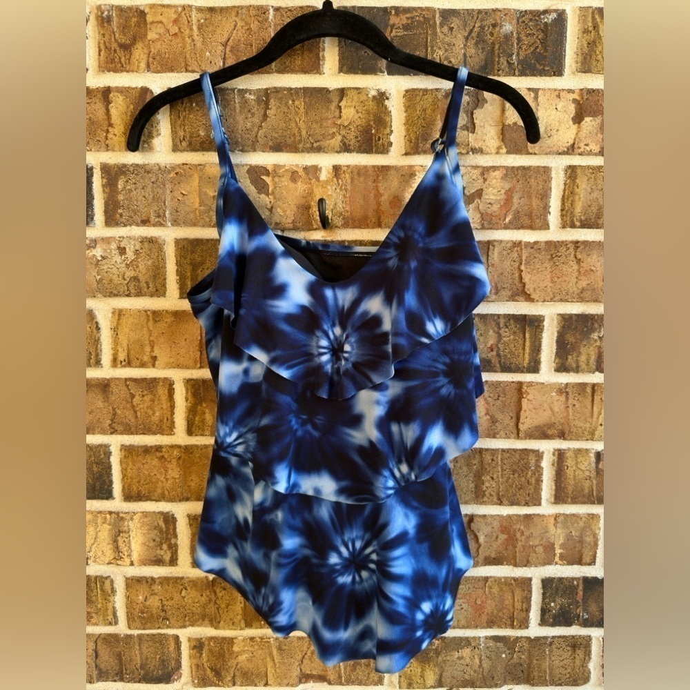 Aqua Green Navy and Black Swimsuit